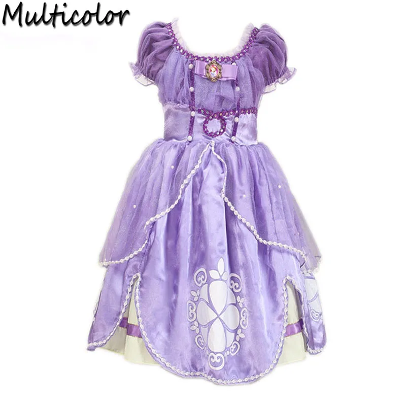 

High Quality Sofia Princess Fluffy Dress Costume Princess Sophia Free ShIpping Party Summer Baby Kids Weeding Christma Dresses