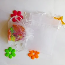 15x20 см 1000 шт/партия рождественские сумки из органзы белый мешок с завязками сумка для пищевых продуктов/ювелирных изделий/конфет/свадебный подарочный мешок небольшая упаковочная сумка