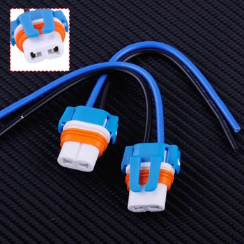 

DWCX Car 2pcs 9006 HB4 Ceramic Socket Bulb Holder Adapter Replacement Connector With Wire Harness