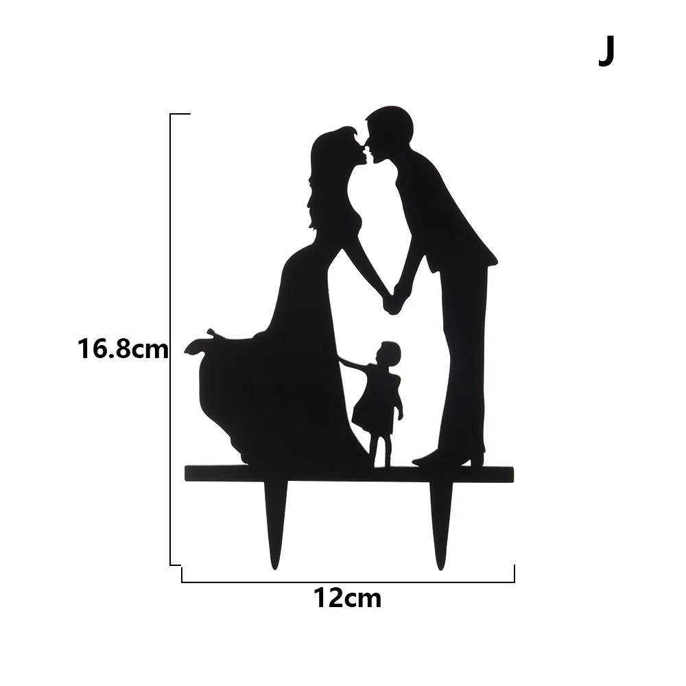 Свадебная тема акриловый торт Топпер Mr Mrs Свадебные украшения акриловые черные топперы для торта свадебные вечерние принадлежности для взрослых украшения для торта - Цвет: J