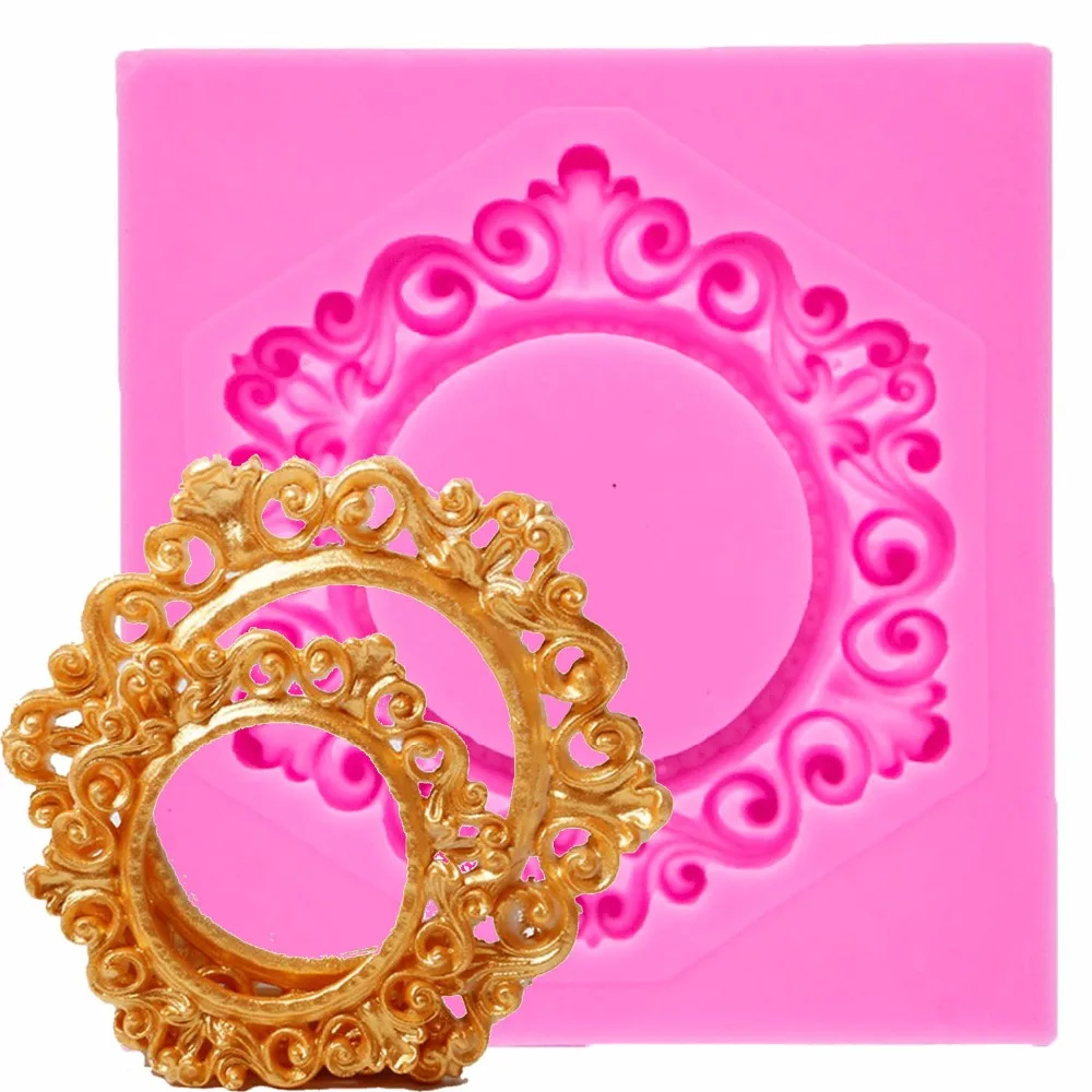 

Frame lace pattern Silicone mold fondant mold cake decorating tools chocolate gumpaste mold T0988