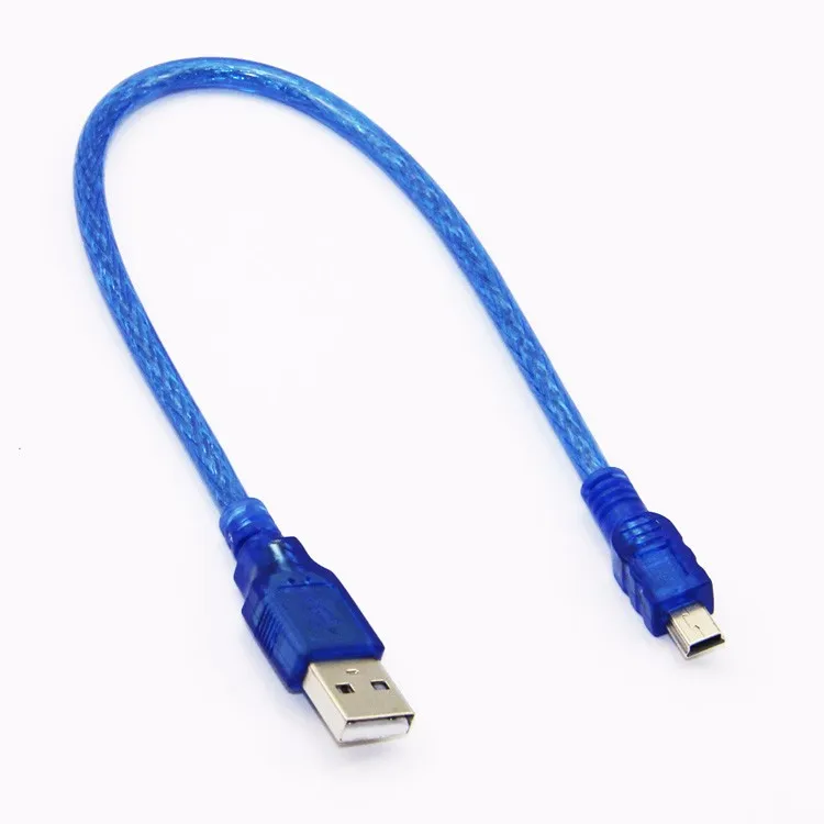 Bochara Mini 5P USB кабель USB 2,0 Тип A штекер для Mini 5P Мужской кабель для передачи данных двойное экранирование(фольга+ Плетеный) 30 см 50 см 1 м