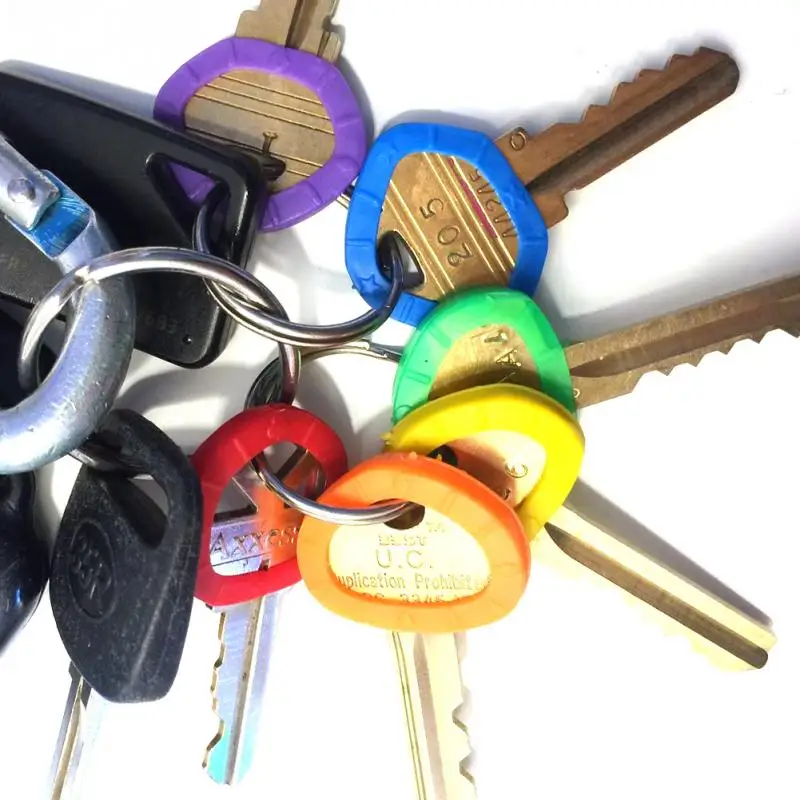 

2019 New Fashion Mixed color 20/24/32pcs Rubber Key Caps Round Multicolor Soft Key Locks Keys Cap Key Covers Topper Keyring