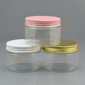 

120g Clear PET Storage Jar,120ml PET Airtight Plastic Food Container with gold/white/pink Aluminum Cap,thick base