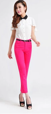 Новые модные летние женские штаны размера плюс, женские одноцветные штаны, хлопок, повседневные штаны, брюки длиной до щиколотки - Цвет: 4