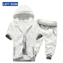Links ROM Sommer Neue 2017 Mode Boutique Baumwolle Kontrast Farbe männer Casual Hoodies Sweatshirts Und Strand Shorts