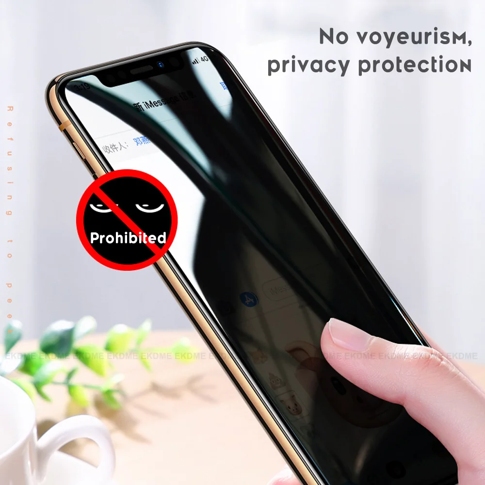 Анти Шпион конфиденциальности полное покрытие закаленное стекло для iPhone XR XS MAX 10X8