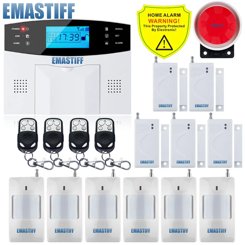 Envío Gratis! IOS Android APP Control inalámbrico hogar seguridad GSM sistema de alarma intercomunicador Control remoto Autodial sirena Sensor Kit