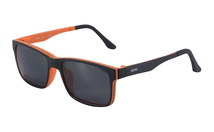 SHINU магнитные Поляризованные клип на солнцезащитные очки с оптической рамкой рецепт близорукость Лен ночного видения очки вождения двойного назначения