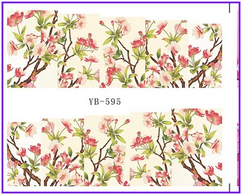

Nail Sticker Full Cover Plum Cherry Blossoms Water Transfers Stickers Nail Decals YB595-600