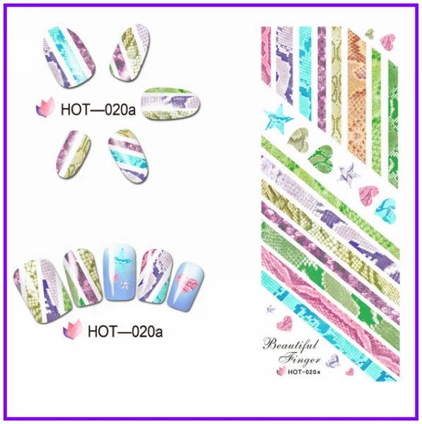 UPRETTEGO дизайн ногтей Красота вода наклейка слайдер наклейки на ногти цветок тройной цвет цветок тюльпан змея Тигр кожа HOT019-024
