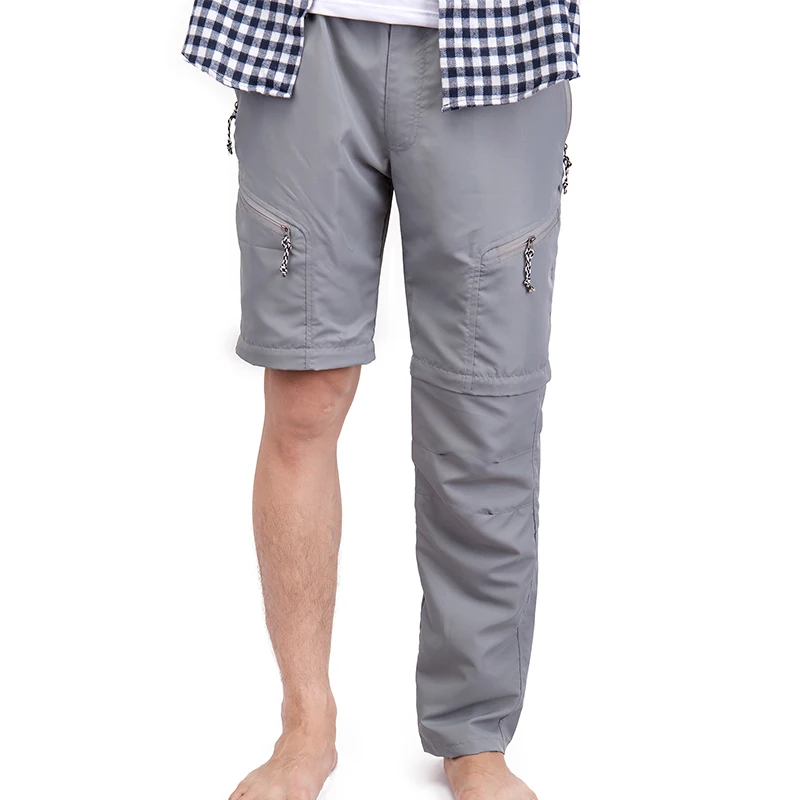 DODOING новый дизайн, конвертируемых потертые брюки Для мужчин для отдыха осень-весна нейлоновые брюки Zip off ног одежда с карманами 3 цвета