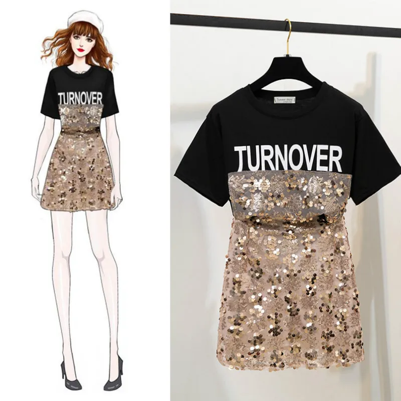 

women short sleeve letter print t-shirt casual skirt "turnover" student set ladies 2 piece set summer female suits