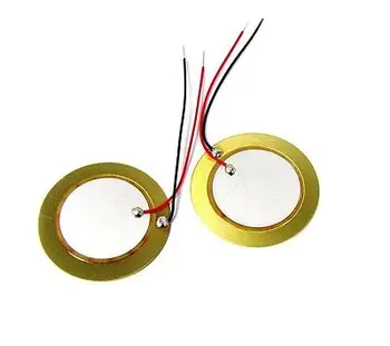 

20 PCS 35mm Piezo Elements buzzer Sounder Sensor Trigger Drum Disc+ wire copper