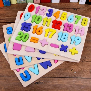 

1Set Kids DIY 3D Letter Puzzle Toys Eco-Friendly Children Baby Toddler Wooden Toy Alphabet Grasp Board Early Educational Toys