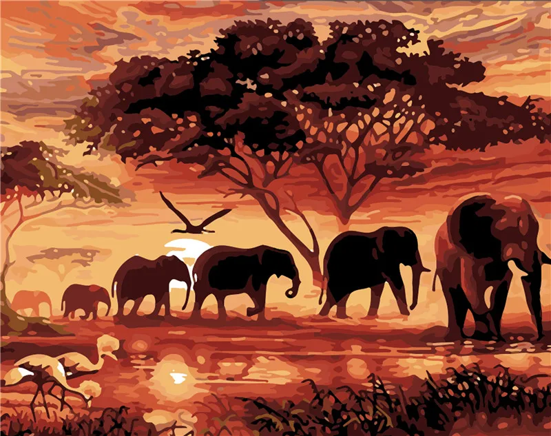 Full drill 5D DIY Diamond Painting &quotHome elephant group&quot 3D Embroidery Cross Stitch Rhinestone Mosaic Decor | Дом и сад