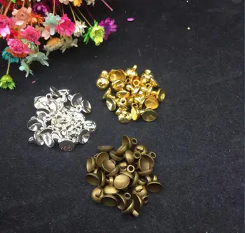 

50pieces/lot 6mm beads cap jewelry accessories DIY Glass globe vial jewelry findings bronze silver gold plated color to select