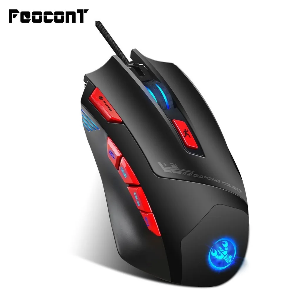 

Gaming Mouse 2019 Wired Mice 4 Side Buttons 6000DPI Optical Macros Computer Mouse Gamer RGB Backlit For Desktop PC