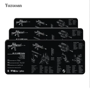 

Yuzuoan Free Shipping Sale Mouse Mat Tubber Cool Non-Skid Guns Rifles Large Black Overlock Mouse Pad New Design Eleven Size
