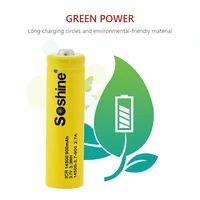 סוללות li ion Soshine 12pcs / Lot AA 14,500 Li-Ion סוללה מקורית 3.7V 900mAh ליתיום נטענת 14,500 סוללות לחיסכון באנרגיה פנס (5)