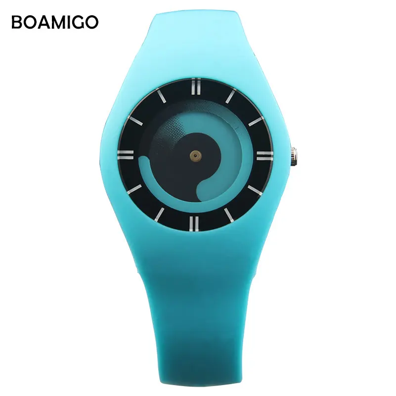 creative women sport quartz watches fashion dress ladies rubber band watches BOAMIGO women s red blue