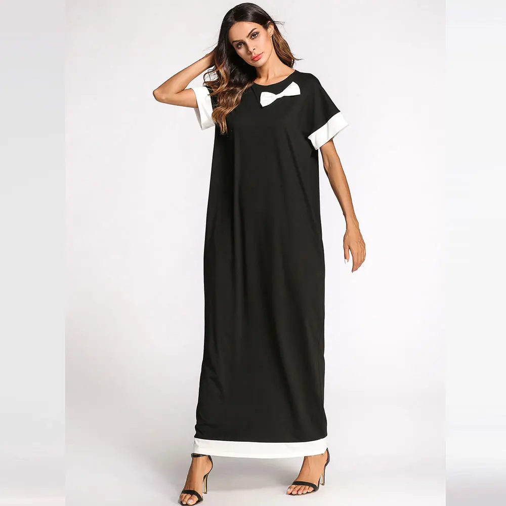 2021 Summer Bow Patch Designs Muslim Cardigan Abaya Islamic Maxi Oversized Dress Middle East Kaftan Turkish Robe Kimono VKDR1137 |