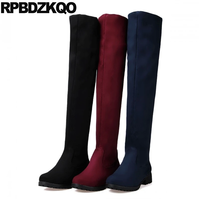 navy blue high heel boots