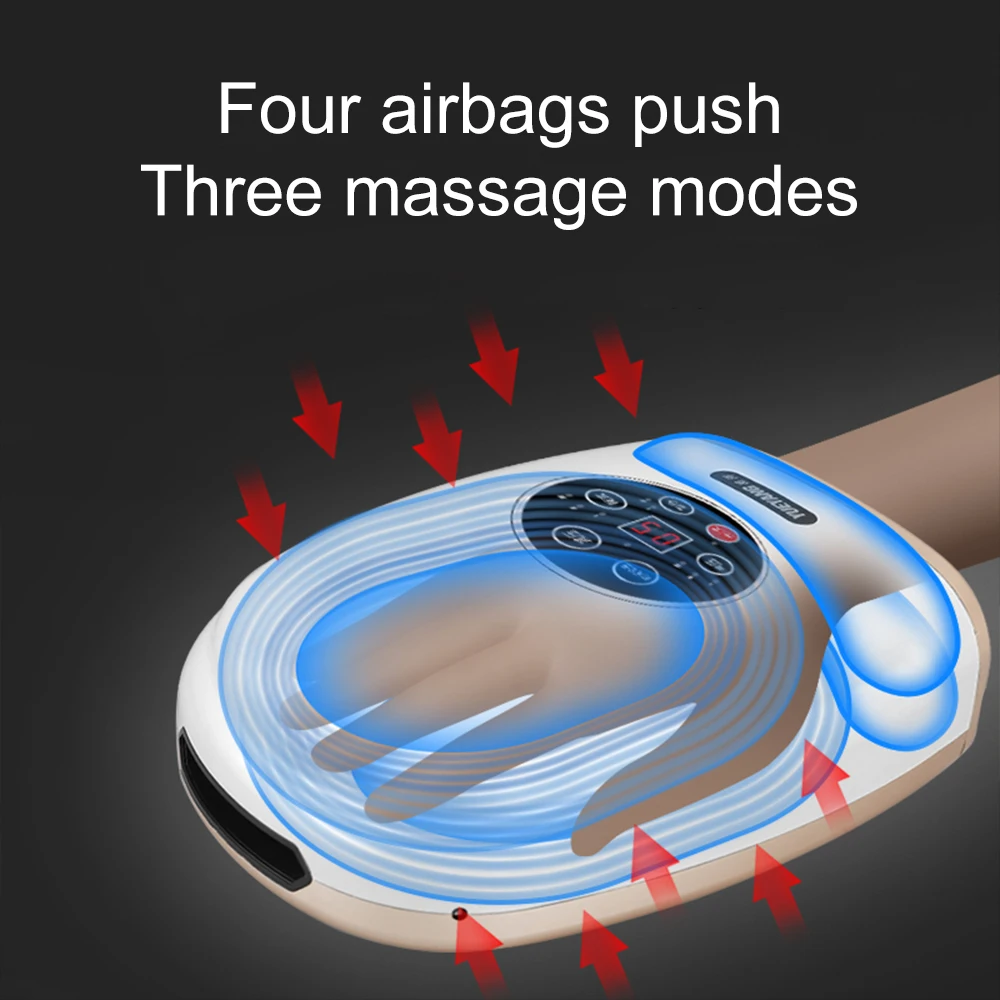 Heated Hand Massager Physiotherapy Equipment Pressotherapy Palm Massage Device Air Compression Finger Spa Pressure Apparatus