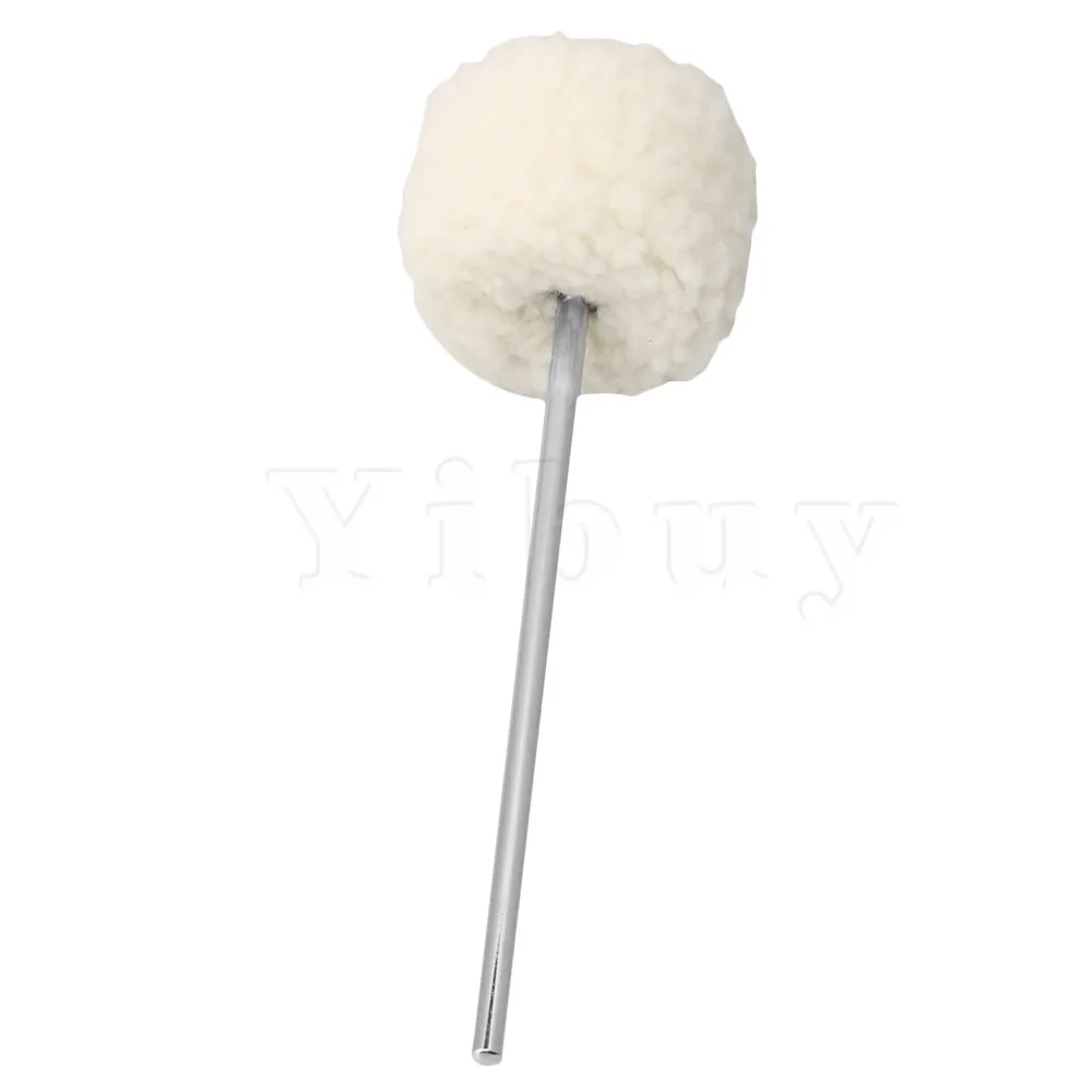 19.4x0.6cm Stainless Steel Shaft Bass Kick Drum Beater Felt Pedal Head for Percussion Hammer