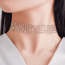 Net shape temperament necklace Personalized flash Rhinestone sequin necklace Fashionable female clavicle chain Free postage Net shape temperament necklace Personalized flash Rhinestone sequin necklace Fashionable female clavicle chain Free postage