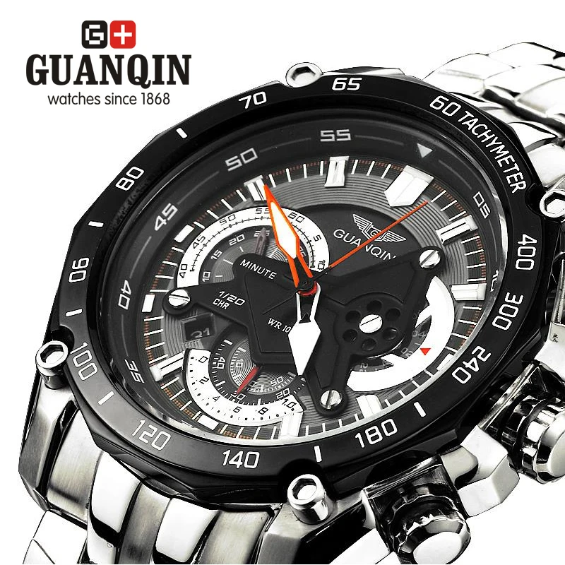Brand GUANQIN men's watch dress business watches men sport relogio masculino quartz watch date quartz-watch sapphire 505