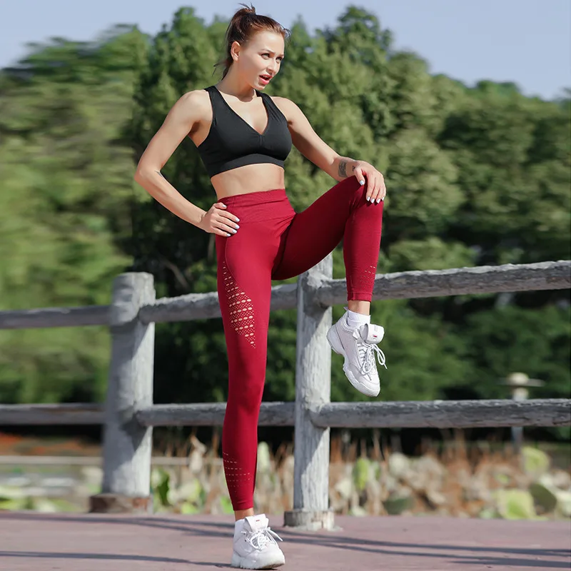 Женские Штаны Для Йоги, супер эластичные колготки для спортзала, энергетические Бесшовные штаны для контроля живота, спортивные Леггинсы с высокой талией, штаны для бега
