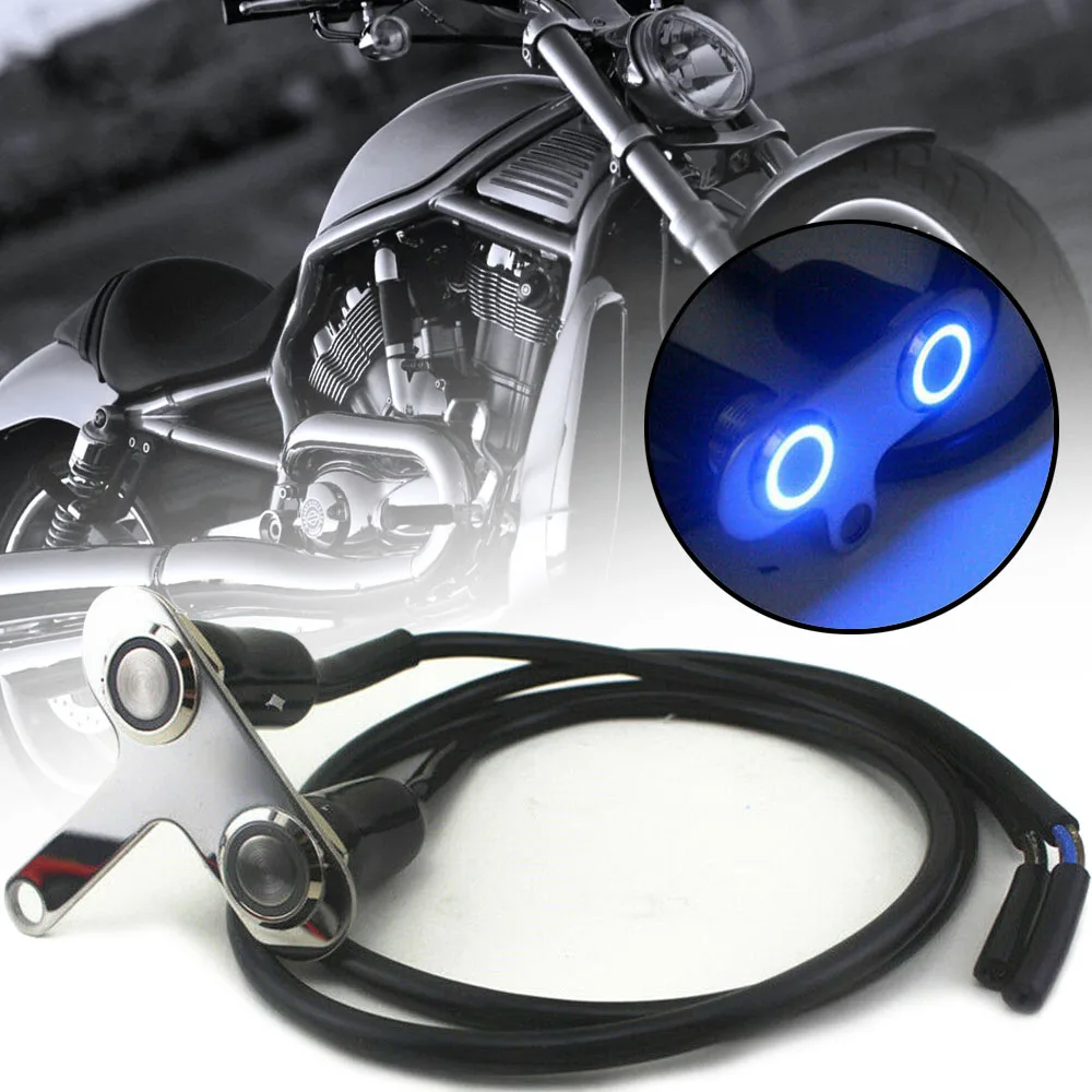 

1PC 12V Motorcycle Handlebar Headlight Fog Light Switch On Off CNC Aluminum Alloy Waterproof Button With Blue Indicator Light