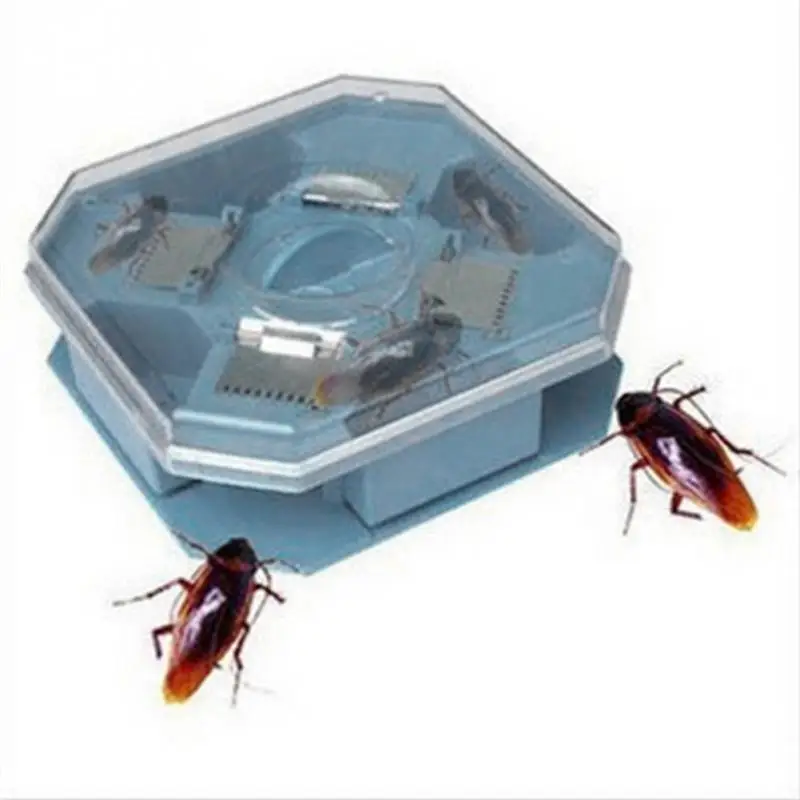 

High Quality Reusable Plastic Non-Toxic Eco Blue Color Cockroach Bug Roach Motel Catcher Catch Insect Pest Killer Bait Traps