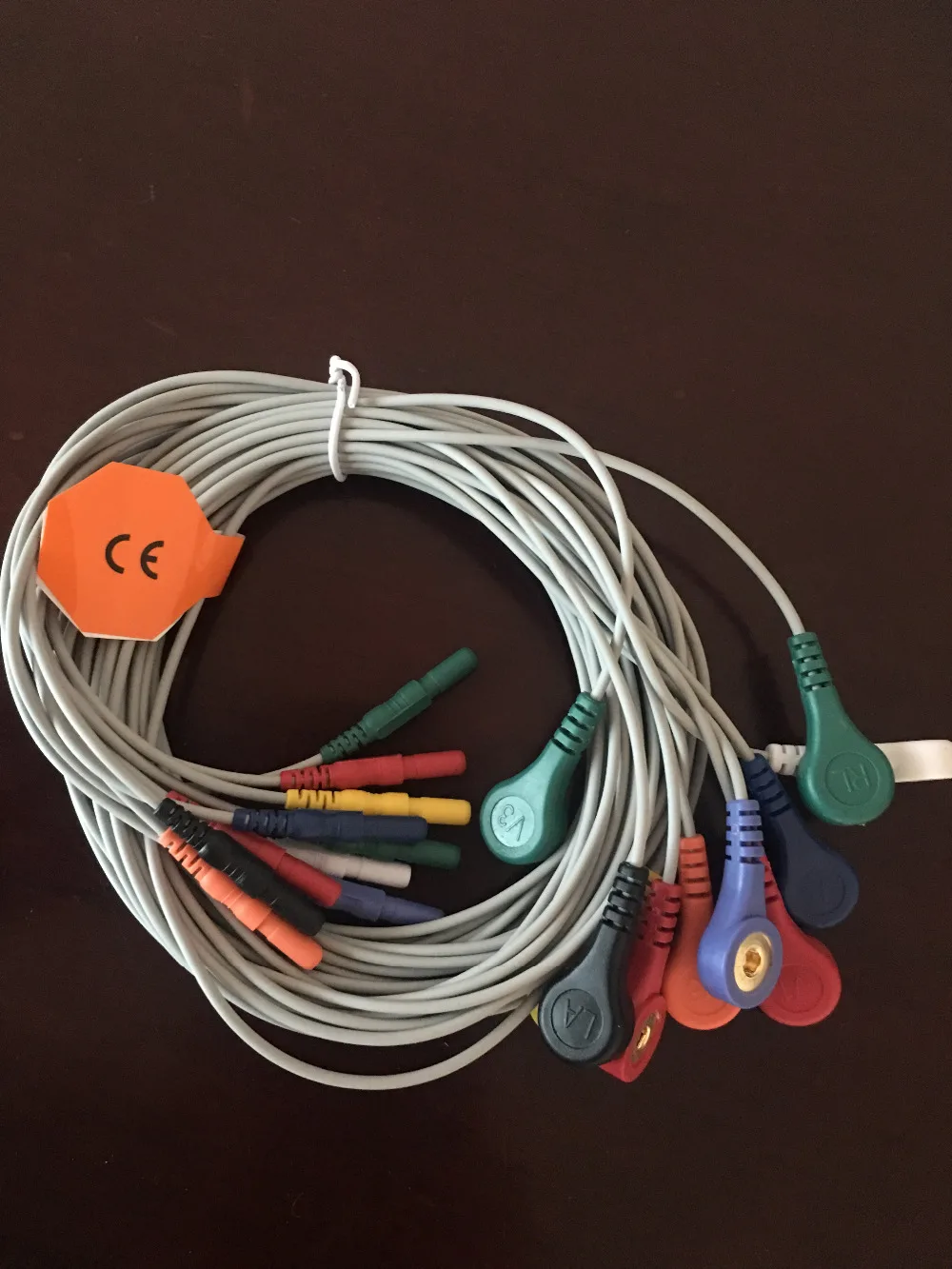 

Compatible New Holter Recorder ECG cable,ECG Holter Cable DIN 10-lead ECG leadwires Snap/ AHA with 1year warranty