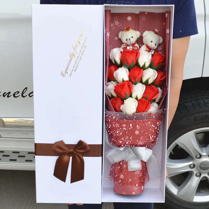 NEW Handmade Wedding bridal bouquet Soft Plush Toy Bouquet Teddy Bear