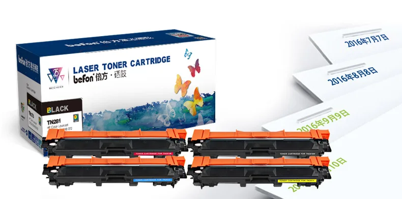 Compatível para o Irmão Tn291 do Toner da Cor de Befon Cartucho Tn281 Hl-3140cw 3150cdw 3170 Mfc9130cw 9140cdn Tn221 Tn241 Tn251 Tn261 5 compatible toner cartridges