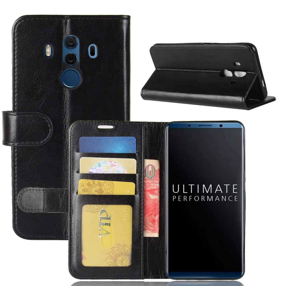 Кожаный чехол для телефона Бумажник Обложка Huawei Mate 10 Pro Высокое качество Книга