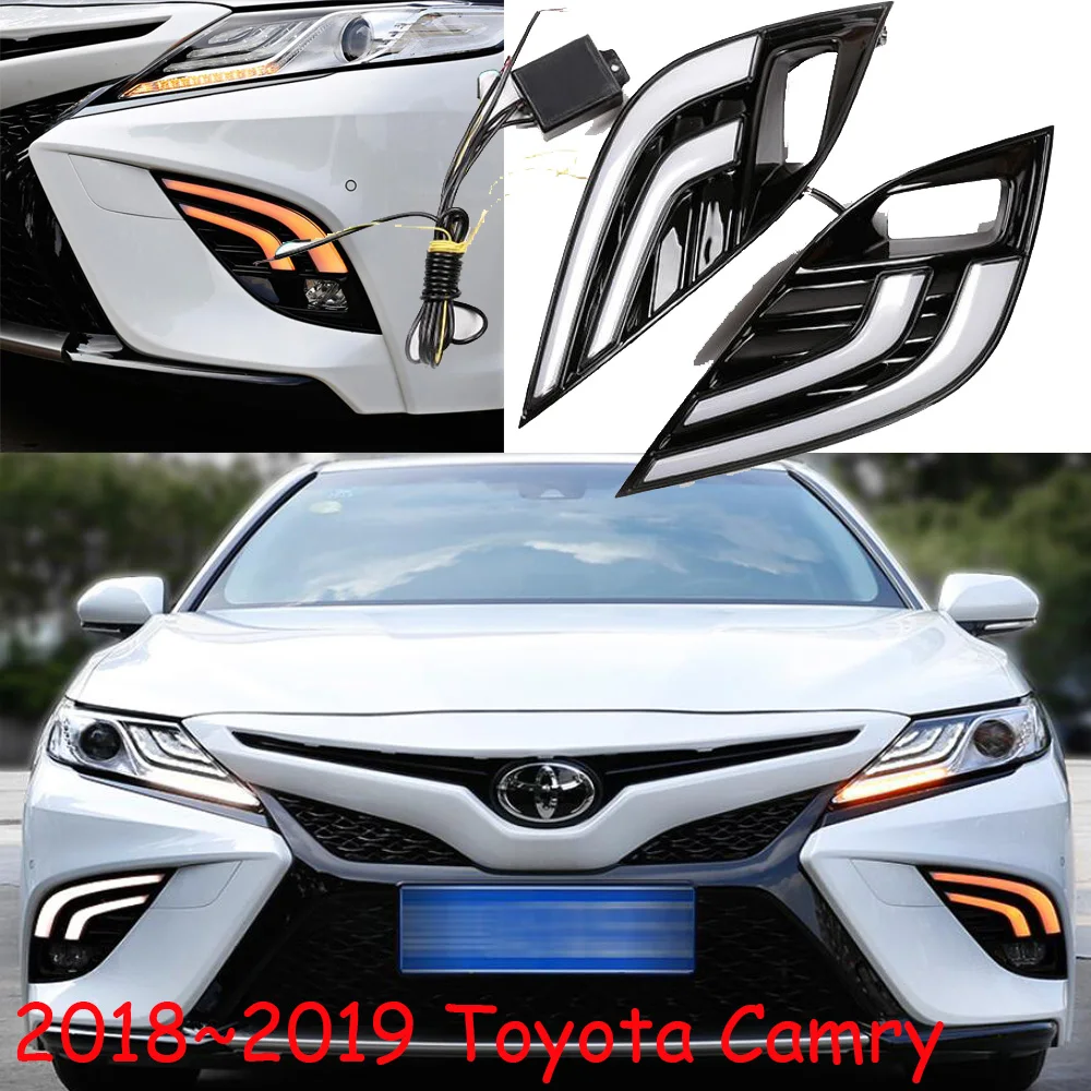 car styling,2018 2019year,Camry daytime light,Free ship! camry fog light,chrome,Hiace,tundra,sienna,camry headlight