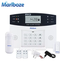 Дистанционное управление голосовые подсказки беспроводной дверной датчик домашняя Безопасность GSM сигнализация системы ЖК-дисплей проводной сирена комплект SIM SMS сигнализация