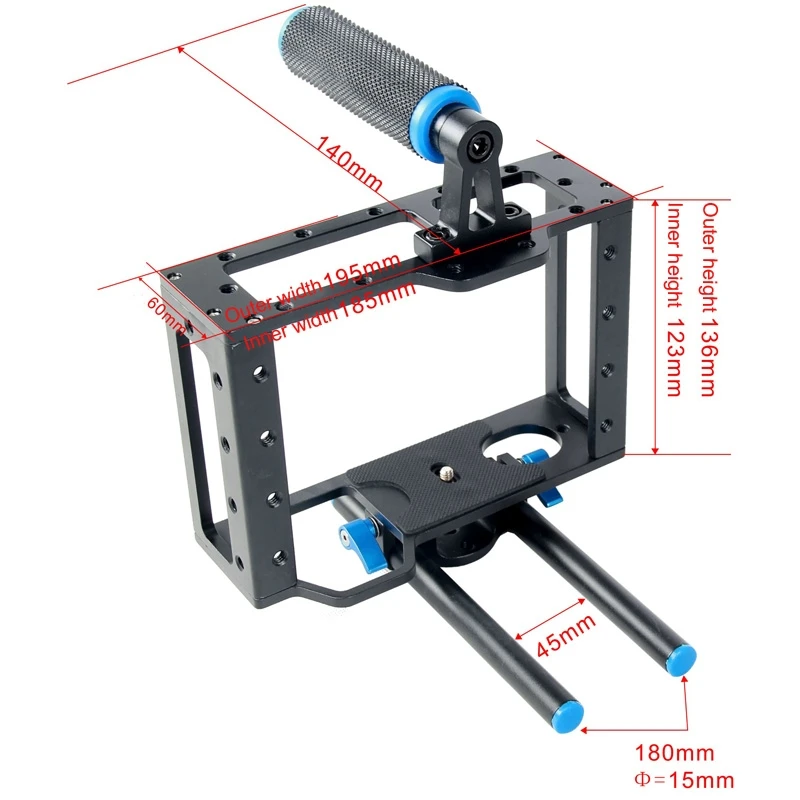 YELANGU YLG0107E Protective DSLR Camera Cage Stabilizer Metal Aluminum Top Handle Set Handheld Stabilizer