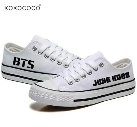 Buy Unisex Womens BTS White Canvas Shoes KPOP Flat