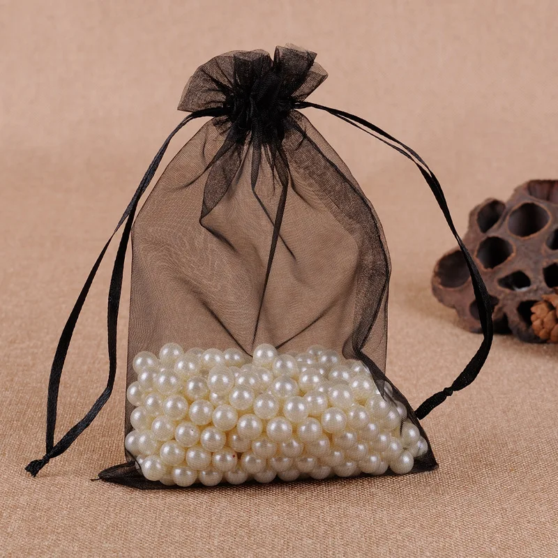 

100pcs 10x15cm Drawstring Organza Bags Christmas Halloween Gift Box Packaging Bags Wedding Happy Birthday Candy Box Gift Bags