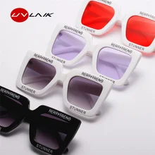 UVLAIK, винтажные негабаритные солнцезащитные очки, женские роскошные брендовые солнцезащитные очки, Женские Ретро Красные большие очки с буквенным дизайном, UV400
