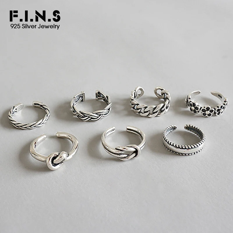 F.I.N.S 925 пробы серебряные женские модные кольца кольцо на кончик пальца несколько стилей Регулируемые кольца кольцо на палец пляжные ювелирные изделия для ног