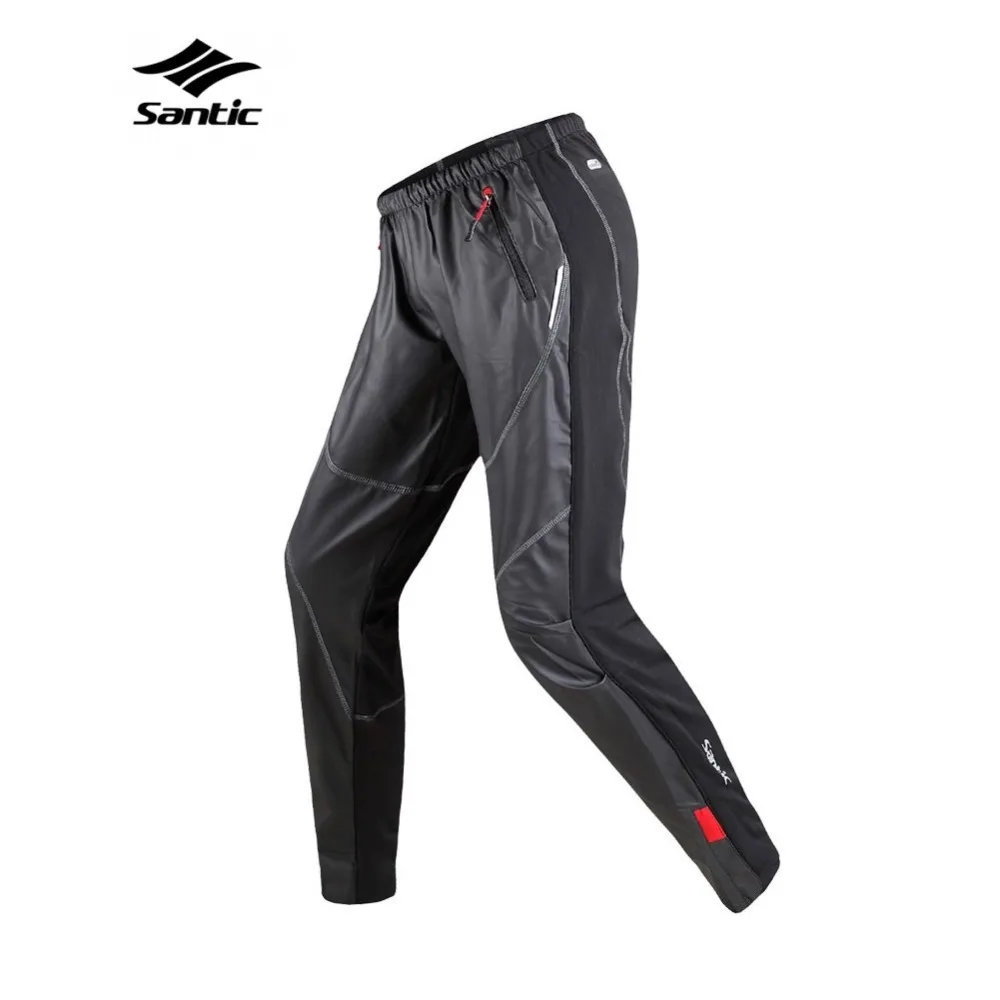 Santic Windproof Cycling Pants Fleece Thermal Outdoor Multi use Running