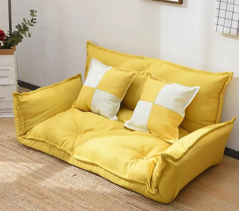 Home Adjustable Floor Sofa Chair Back Support Padded Folding Couch Multifunction Lovely Bedroom Lazy Sofa Loveseat Japan Futon