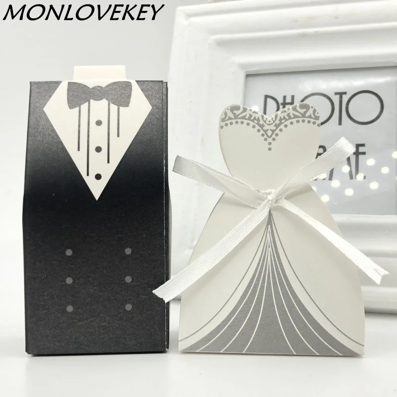 2018 New Free Shipping Hot Sale 100pcs Bride and Groom Wedding Favor Boxes Gift box Candy decoracao festa wedding souvenirs | Дом и сад