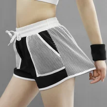 Шорты для йоги женские спортивный быстрый сухой беговые шорты для тренажерного зала тренировки фитнес, Спорт бег Леггинсы короткий карман фитнес одежда