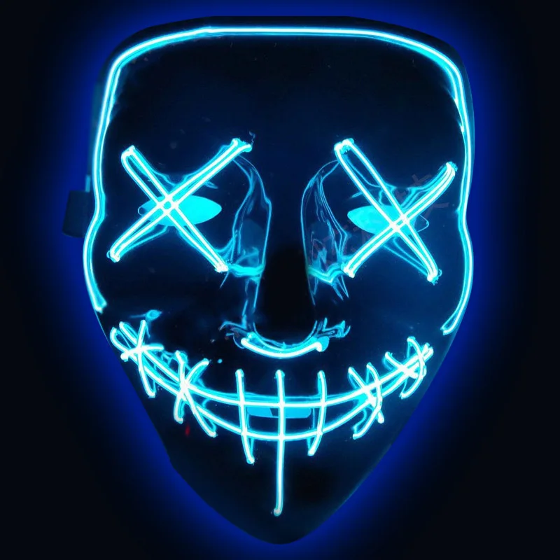 led light mask halloween up party masks the purge election light up halloween mask purge